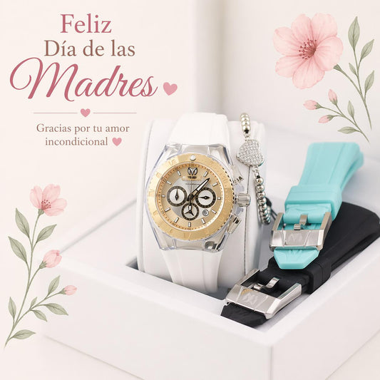 Technomarine Mujer Cruise Silicone Band Swiss Quartz Watch 40mm