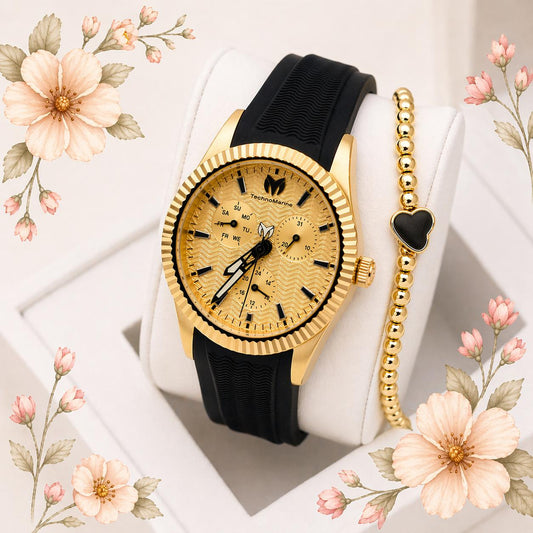 TechnoMarine Sea Dream Unisex Watch - 38mm, Black Una pulsera gratis