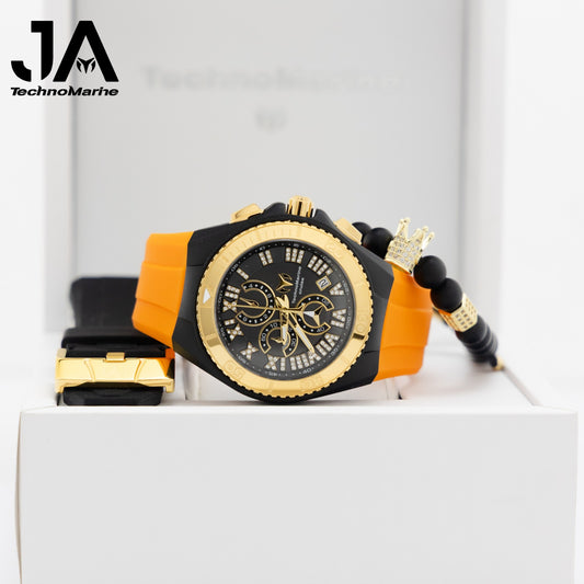 Technomarine Cruise Star Gold With Black Dial, Special Order Two Straps