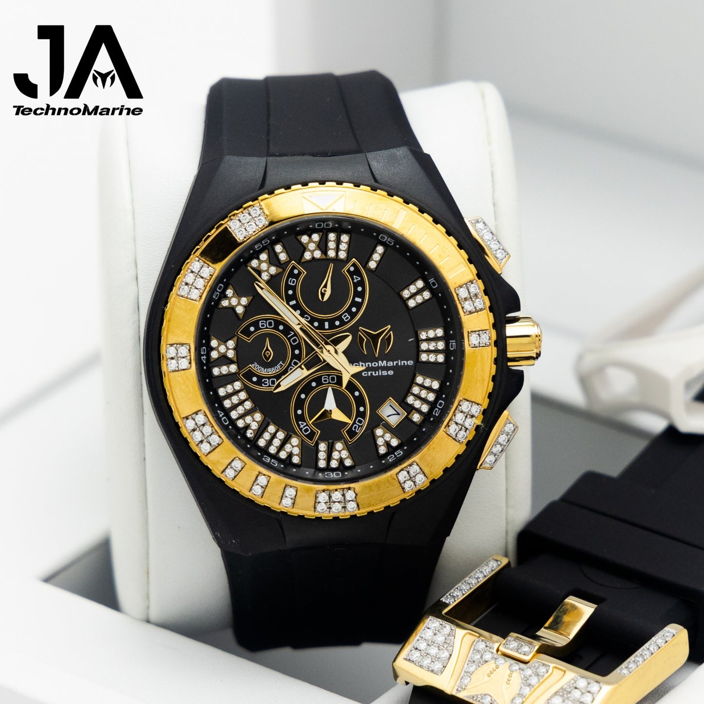 Technomarine Cruise Star Gold With Black Dial Custom, Dos hebillas custom