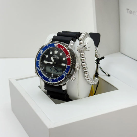 Invicta Pro Diver Digital Men's Watch - 46.5mm. Black Una Pulsera Gratis