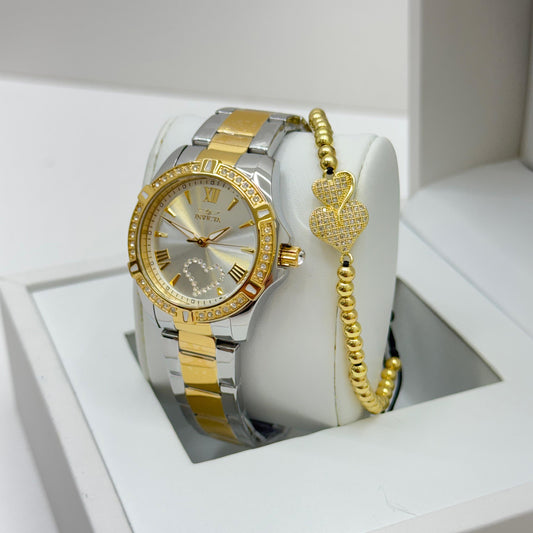 Invicta Angel Women's Watch - 34.5mm, Steel, Gold Una Pulsera Gratis