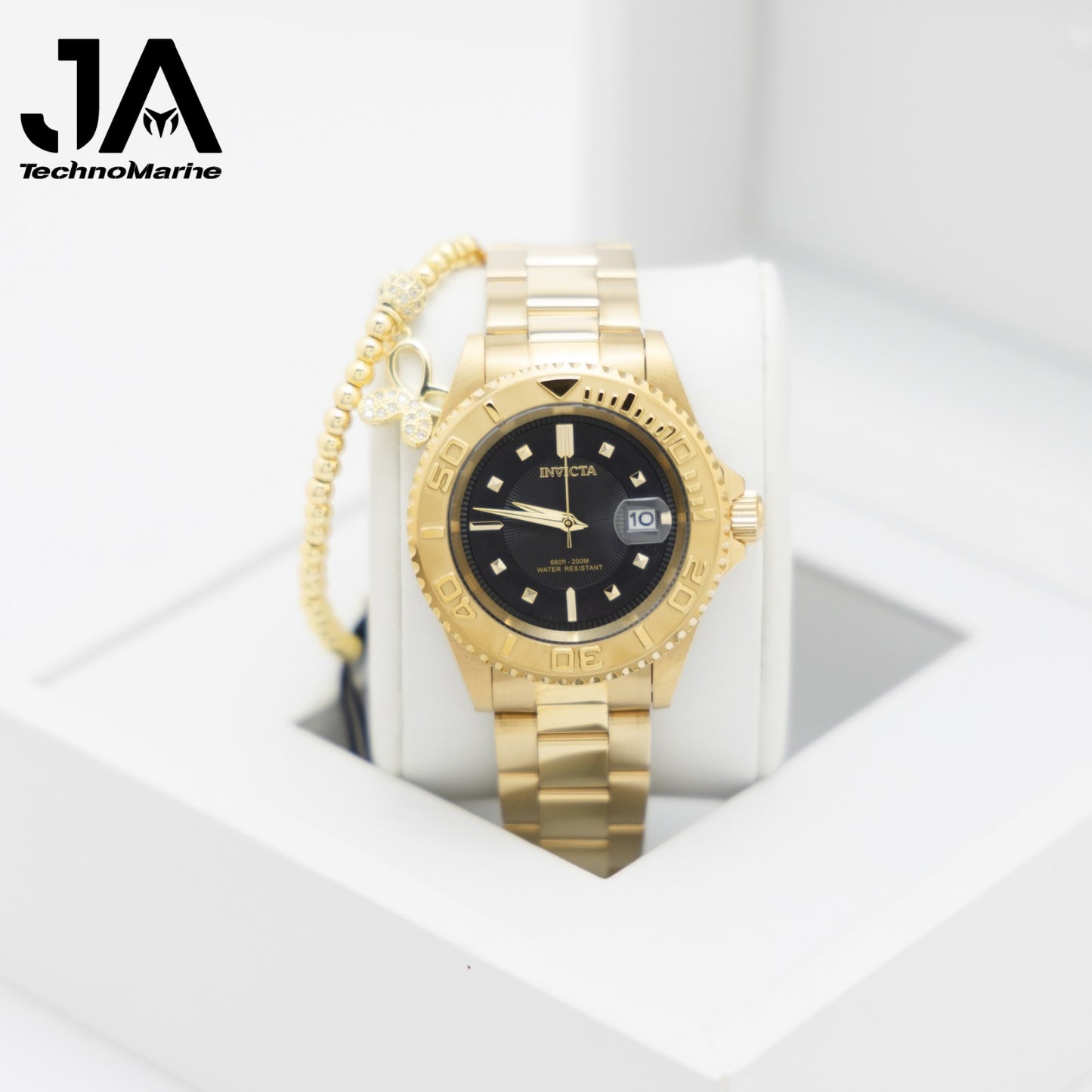 Invicta Pro Diver Women's  Watch 40mm. Gold Una Pulsera Gratis