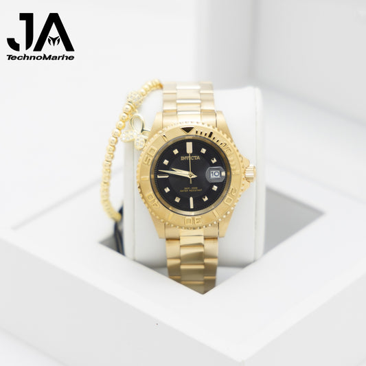 Invicta Pro Diver Women's  Watch 40mm. Gold Una Pulsera Gratis