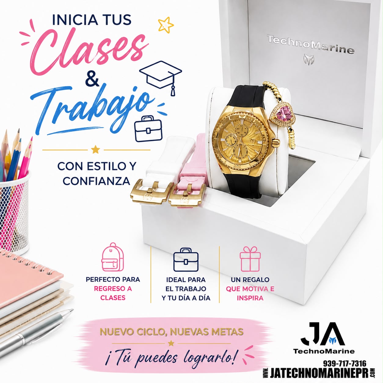 Technomarine  40mm Cruise Chronograph Quartz Gold Dial Unisex Watch Una Pulsera Gratis