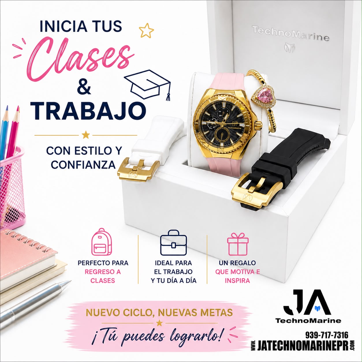 Technomarine  40mm Cruise Chronograph Quartz Gold Dial Unisex Watch Una Pulsera Gratis