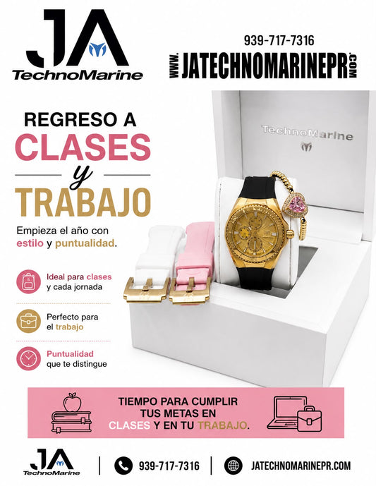 Technomarine  40mm Cruise Chronograph Quartz Gold Dial Unisex Watch Una Pulsera Gratis