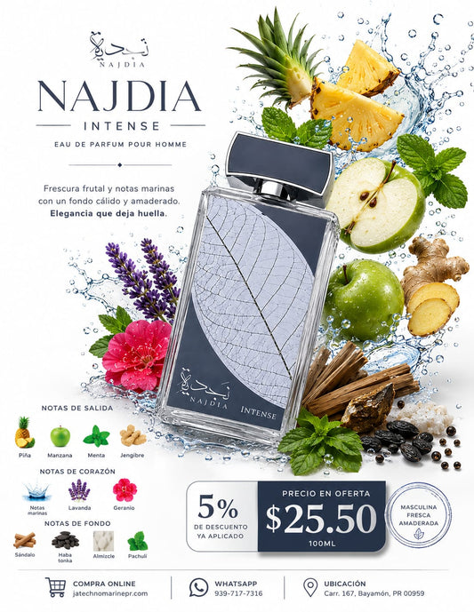 NADJIA INTENSE 3.4 OZ  5% DE DESCUENTO ADICIONAL TOTAL DESCUENTO APLICADO $25.50