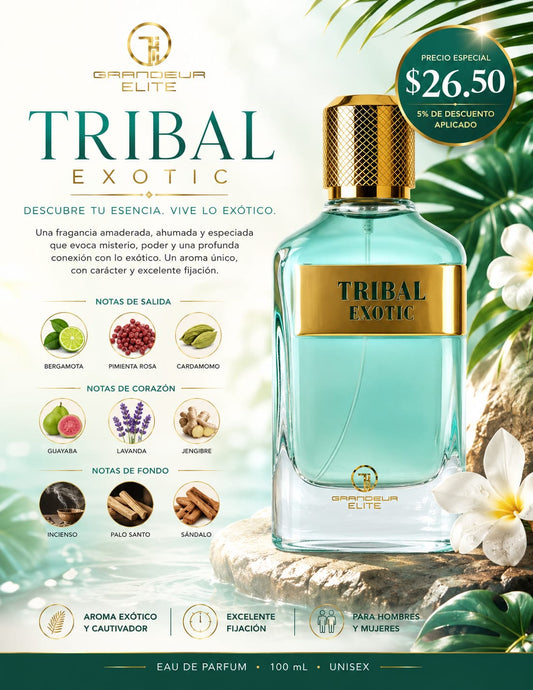 TRIBAL EXOTIC MEN EDP BY LE GRANDEUR 3.4OZ 5% DE DESCUENTO ADICIONAL TOTAL DESCUENTO APLICADO $26.50