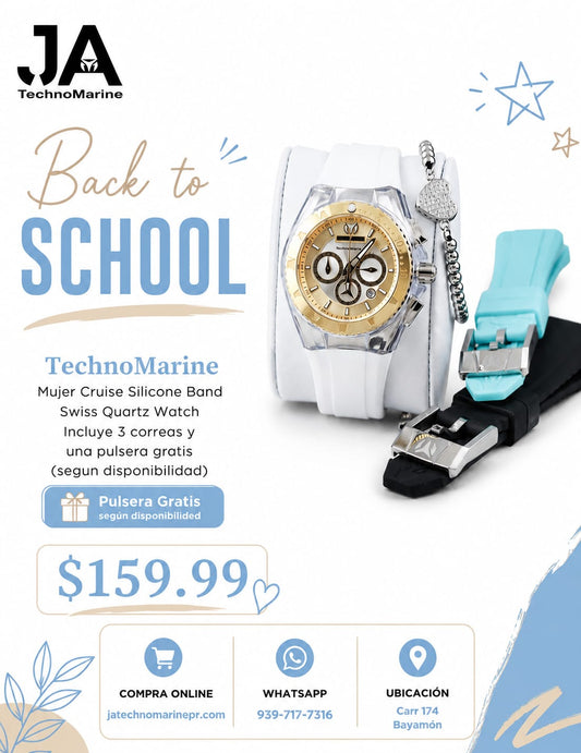 Technomarine Mujer Cruise Silicone Band Swiss Quartz Watch 40mm +5% de descuento Adicional