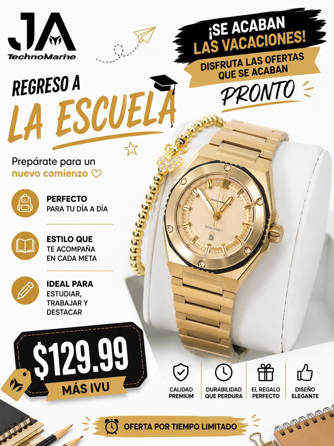 TechnoMarine Coral Coral Legacy Women Watch - 36mm Pulsera Incluida