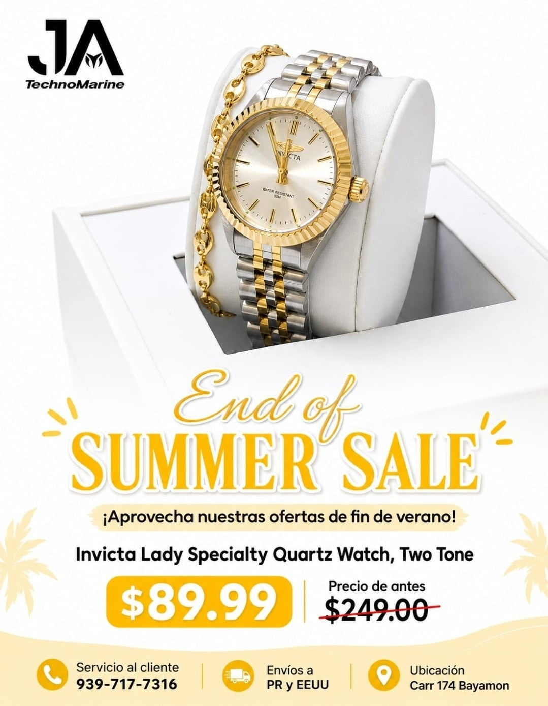 Invicta Lady Specialty Quartz Watch, Two Tone 36mm Incluye Una Pulsera Gratis