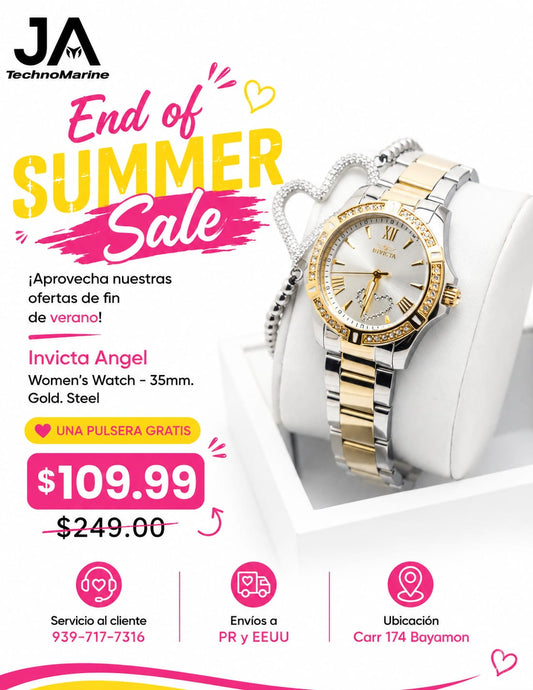 Invicta Angel Women's Watch - 35mm. Gold. Steel Una Pulsera Gratis