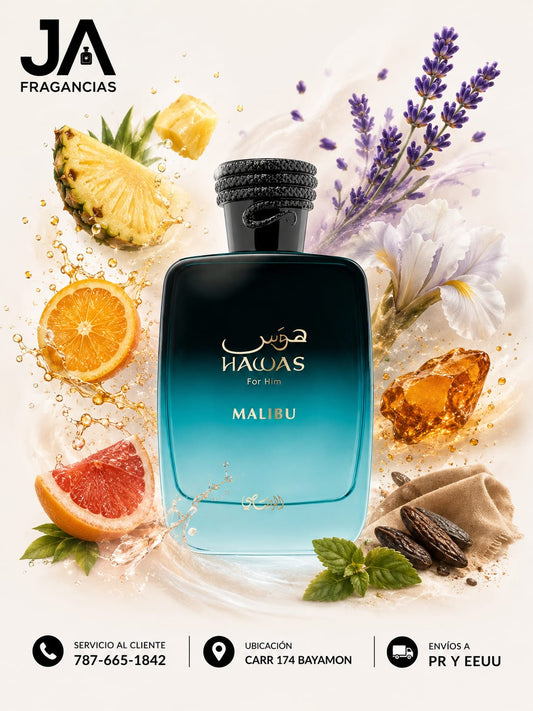 Hawas Malibu Rasasi 3.38OZ + 5% De Descuento