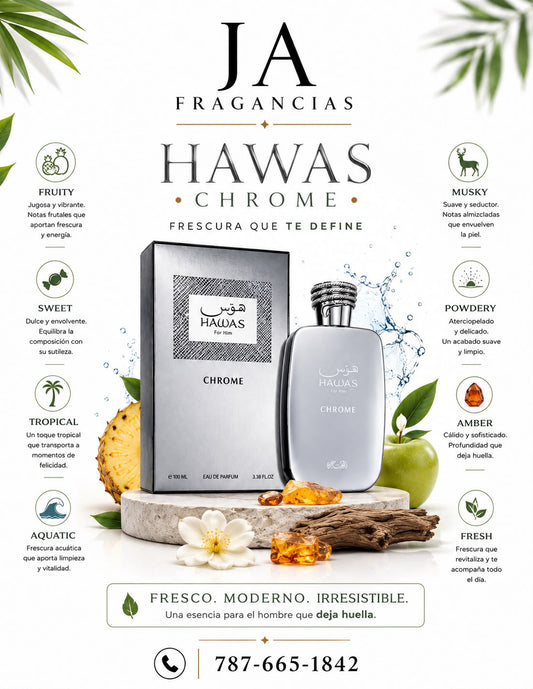 Hawas Chrome Rasasi for women and men + 5 % Descuento Adicional