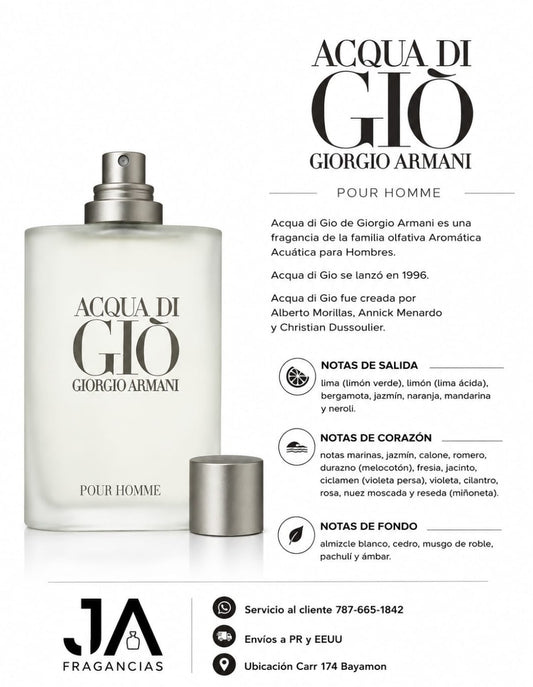 ACQUA DI GIO EAU DE TOILETTE 3.4OZ + 5 % Descuento Adicional