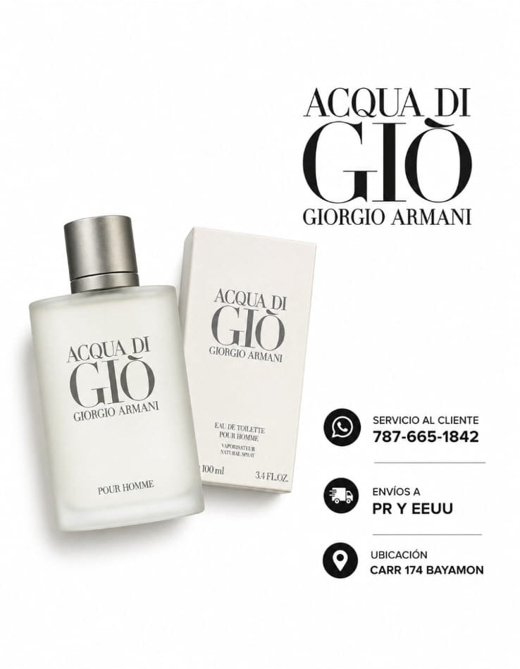 ACQUA DI GIO EAU DE TOILETTE 3.4OZ + 5 % Descuento Adicional