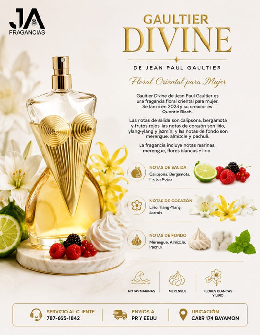 JEAN PAUL GAULTIER DIVINE 3.4 OZ  + 5 % Descuento Adicional