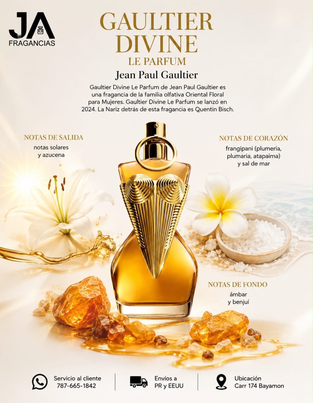 JEAN PAUL GAULTIER DIVINE LE PARFUM 3.4 OZ + 5 % Descuento Adicional