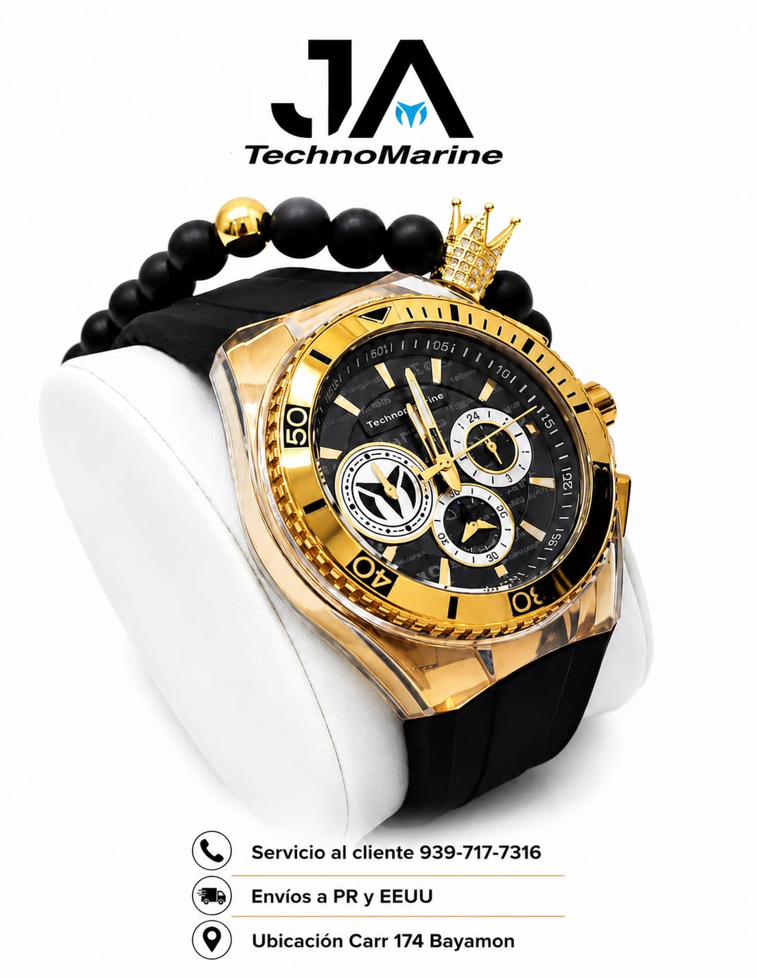 TechnoMarine Cruise California Men's Watch w/ Mother of Pearl Dial - 46.65mm, Black