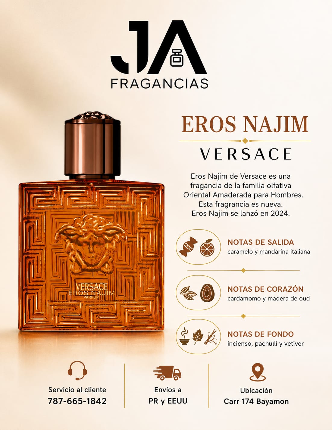Versace Eros Najim Pour Homme Parfum 3.4OZ