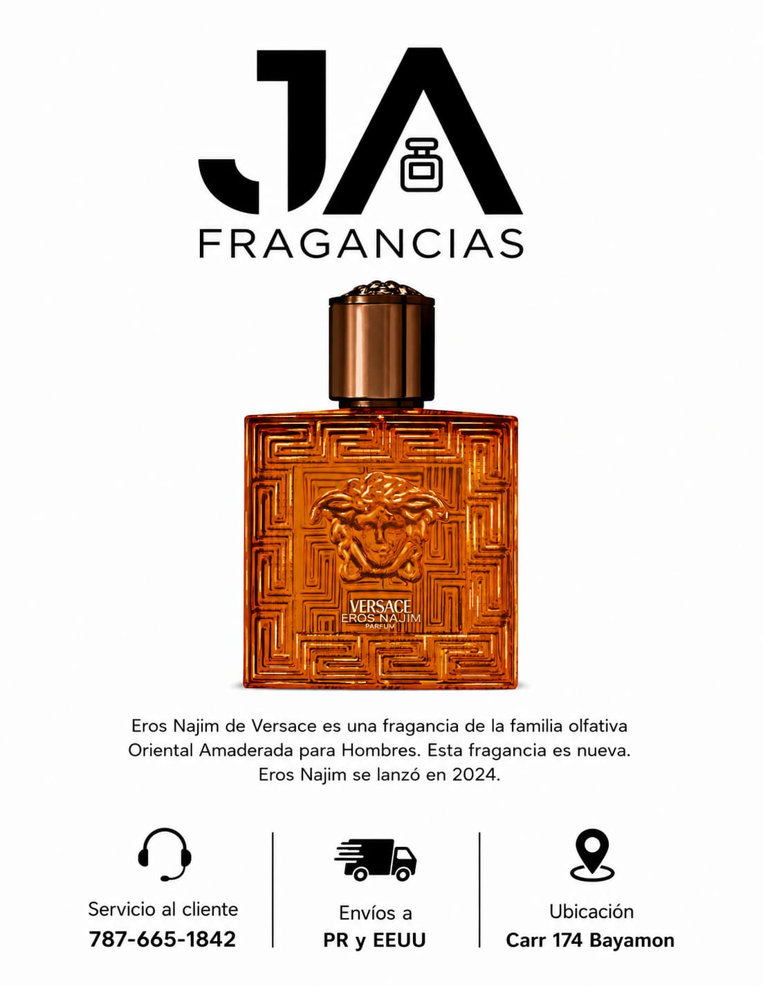 Versace Eros Najim Pour Homme Parfum 3.4OZ