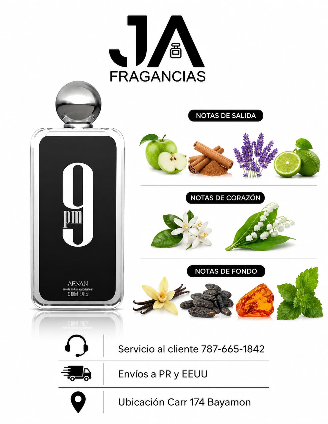 9 pm Afnan 3.4oz  5 % Descuento Adicional