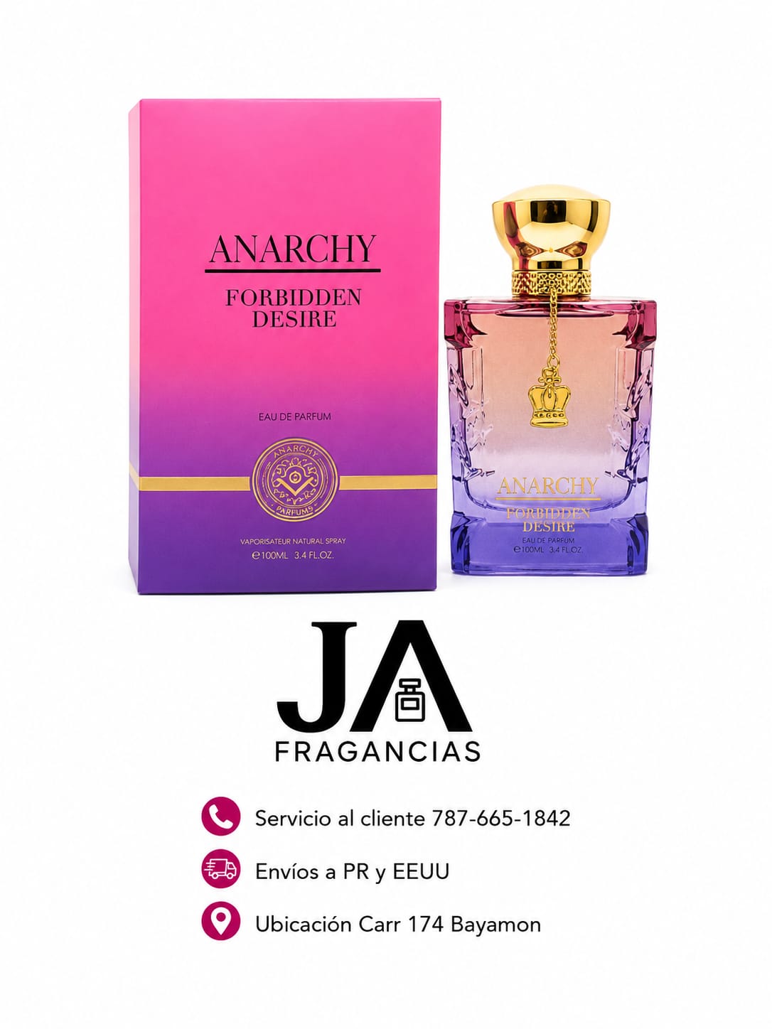 Anarchy Forbidden Desire EDP 3.4oz  5 % Descuento Adicional