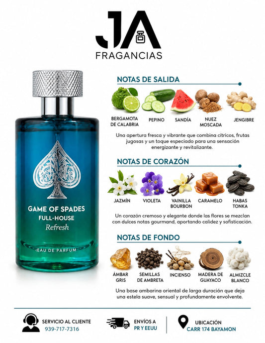 Game of Spades Full-House Refresh 3.4oz  5 % Descuento Adicional