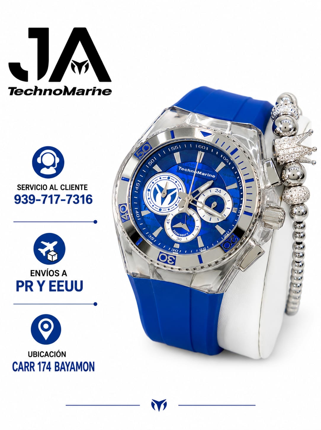TechnoMarine Cruise California Men's Watch - 46.65mm, Blue Silver