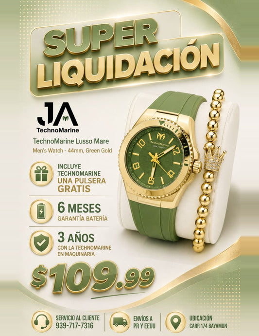 TechnoMarine Lusso Mare Men's Watch Green 44mm