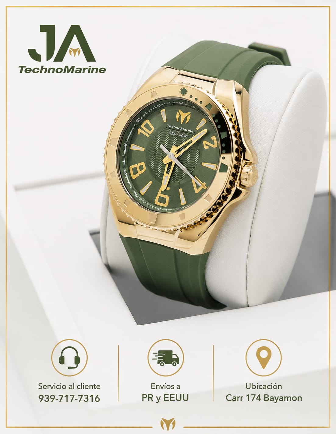 TechnoMarine Lusso Mare Men's Watch Green 44mm