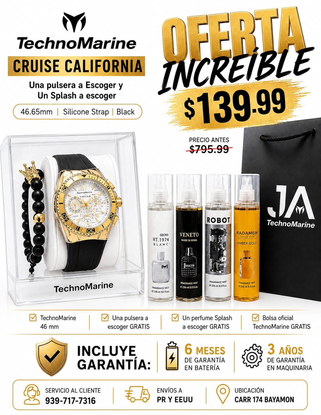 Technomarine Men's Cruise California Men's Watch w/ Metal, &amp; Oyster Dial