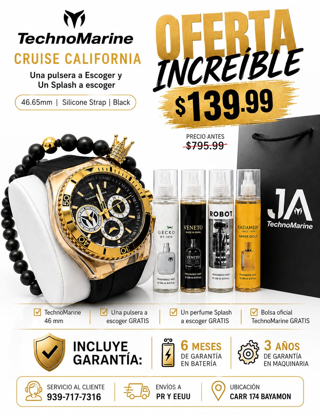 Technomarine Men's Cruise California Men's Watch w/ Metal, &amp; Oyster Dial