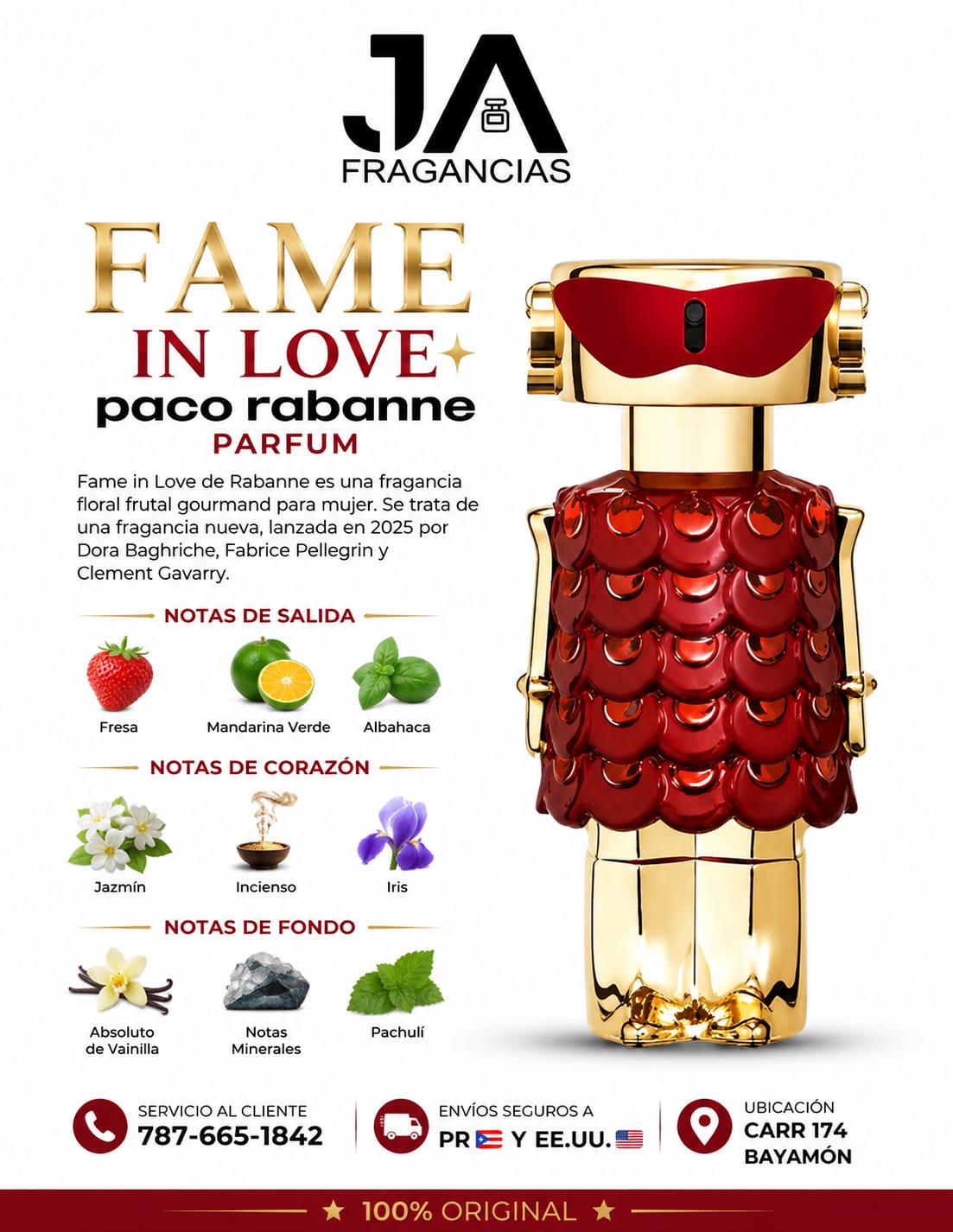 Fame In Love Elixir 2.8oz Parfum Women Refillable 5% Descuento Adicional