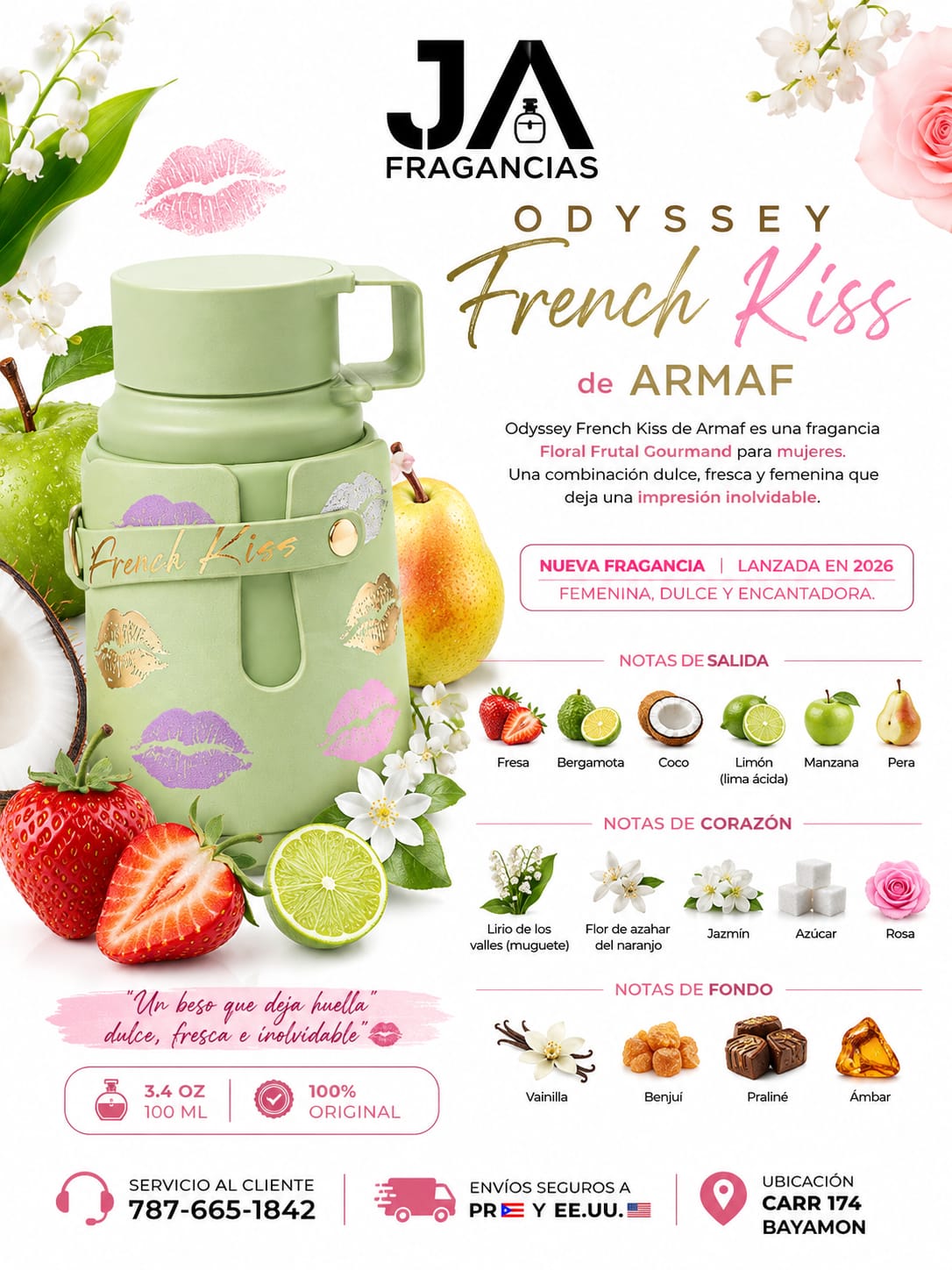 Odyssey French Kiss Eau De Parfum Women 3.4oz + 5 % Descuento Adicional