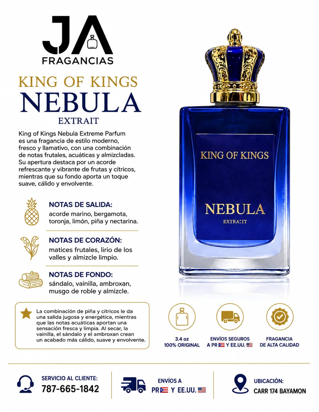 KING OF KINGS NEBULA EXTREME PARFUM 3.4OZ 5% Descuento Adicional