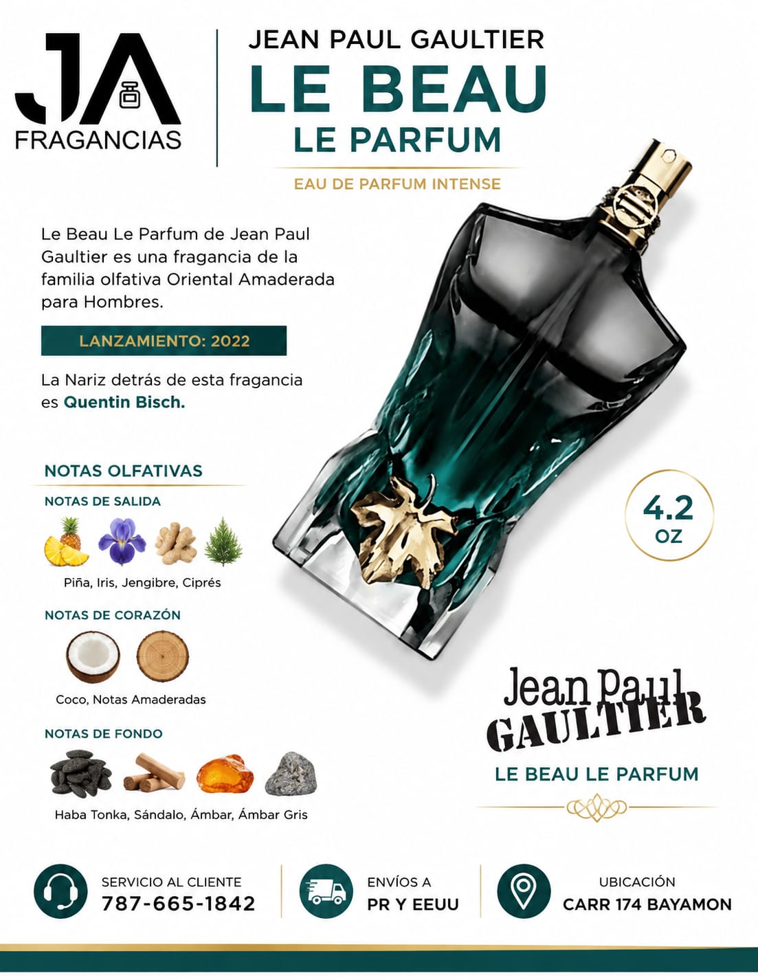 Jean Paul Gaultier Le Beau LE PARFUM Intense 4.2 oz