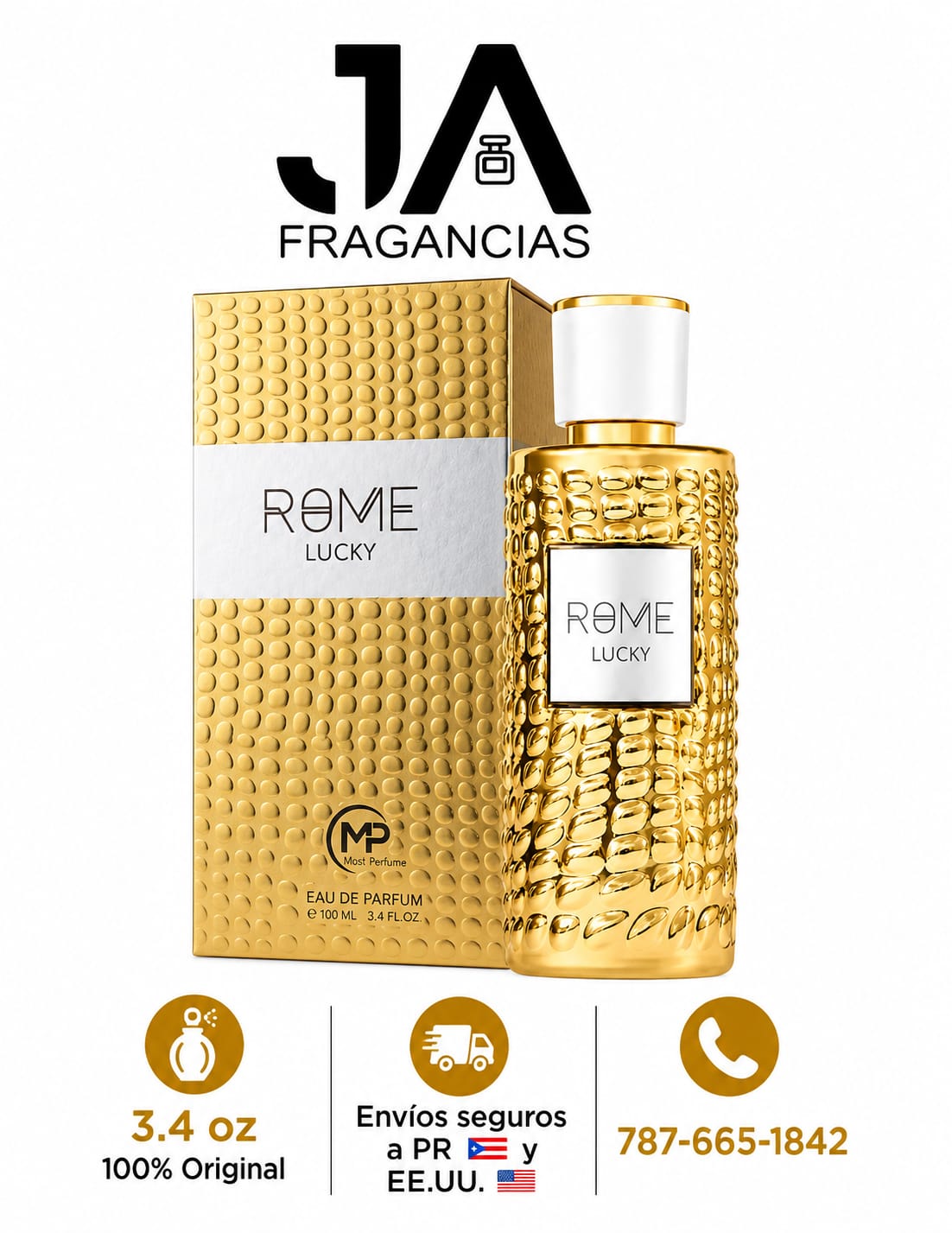 ROME LUCKY Mast Perfume 3.4oz 5% Descuento Adicional