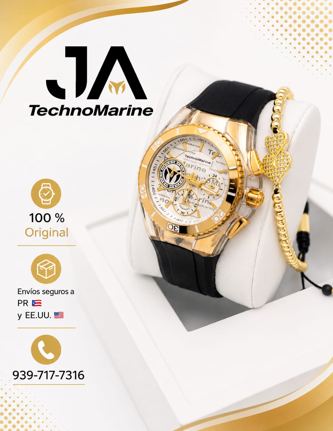 TechnoMarine Cruise California Women's Watch Metal, Mother of Pearl & Oyster Dial 40mm, White
