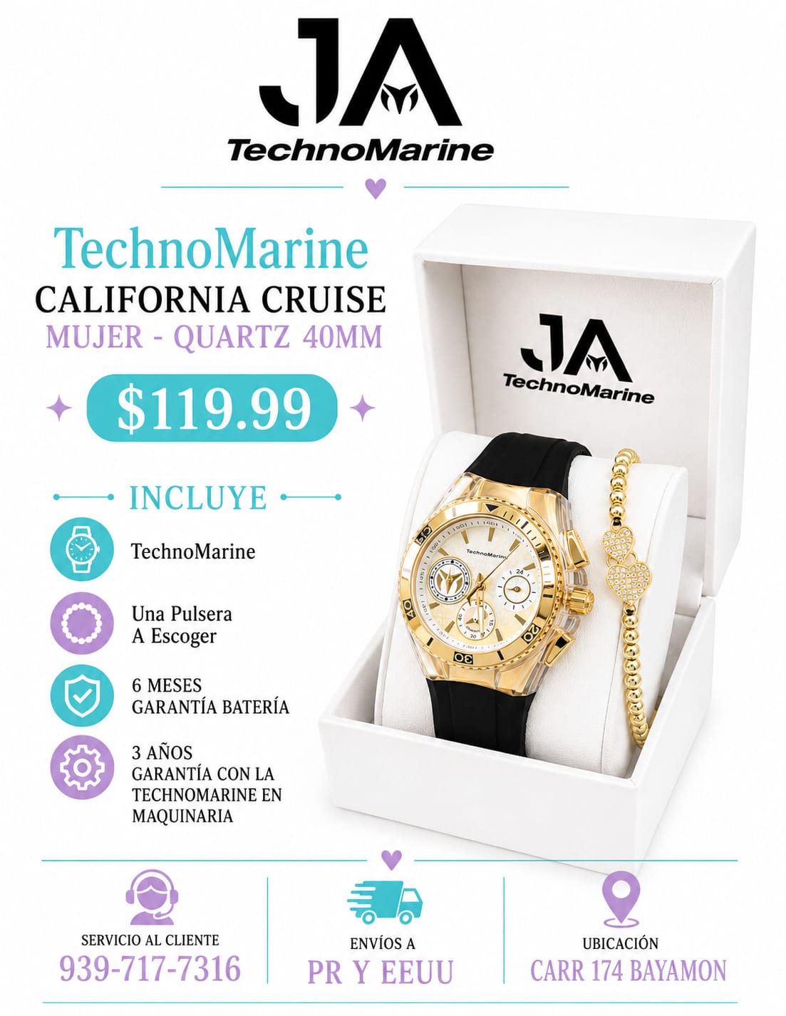 Technomarine Ladies Cruise Quartz Watch gold 40mm
