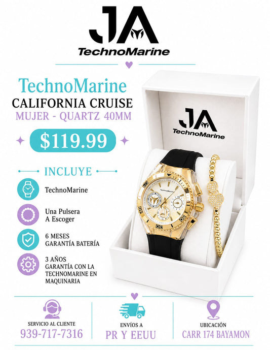 Technomarine Ladies Cruise Quartz Watch gold 40mm
