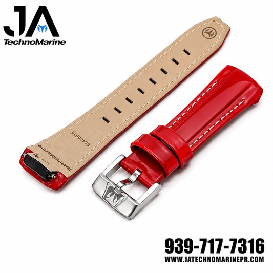Correa Mujer  40 mm Pasador Rojo Cuero (Red Leather)  100% Original