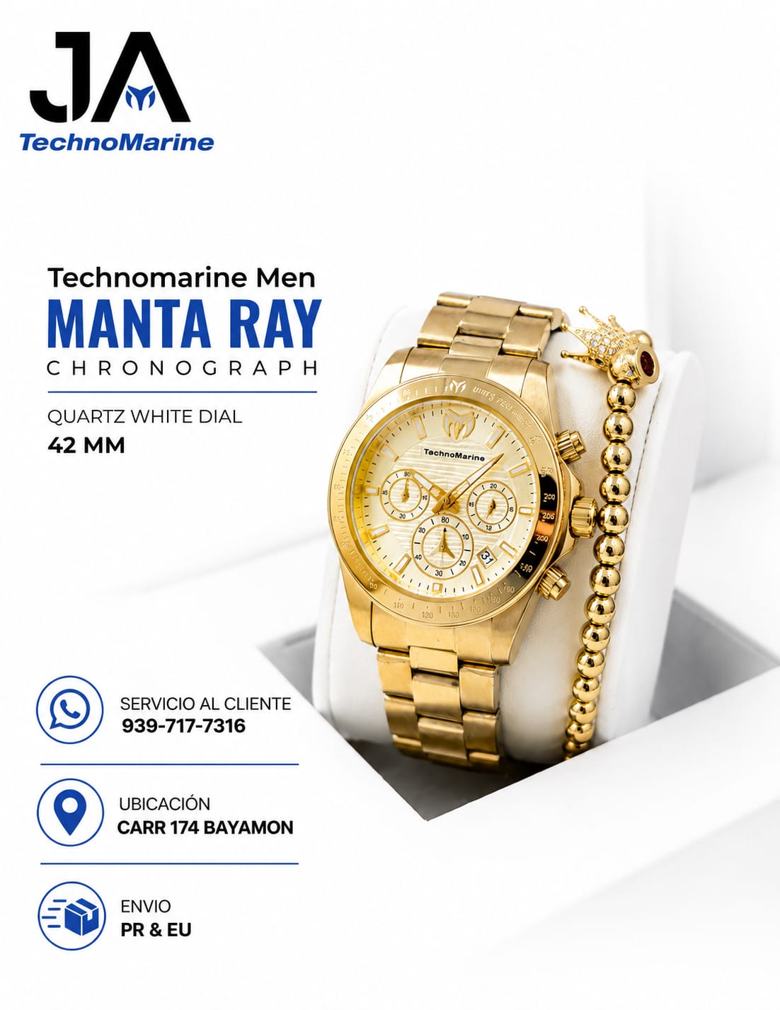 TECHNOMARINE Manta Men 42mm Stainless Steel Gold Gold dial