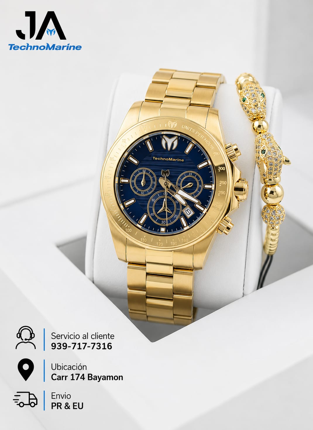 Technomarine Manta Ray Chronograph Quartz Gold Dial 42 mm