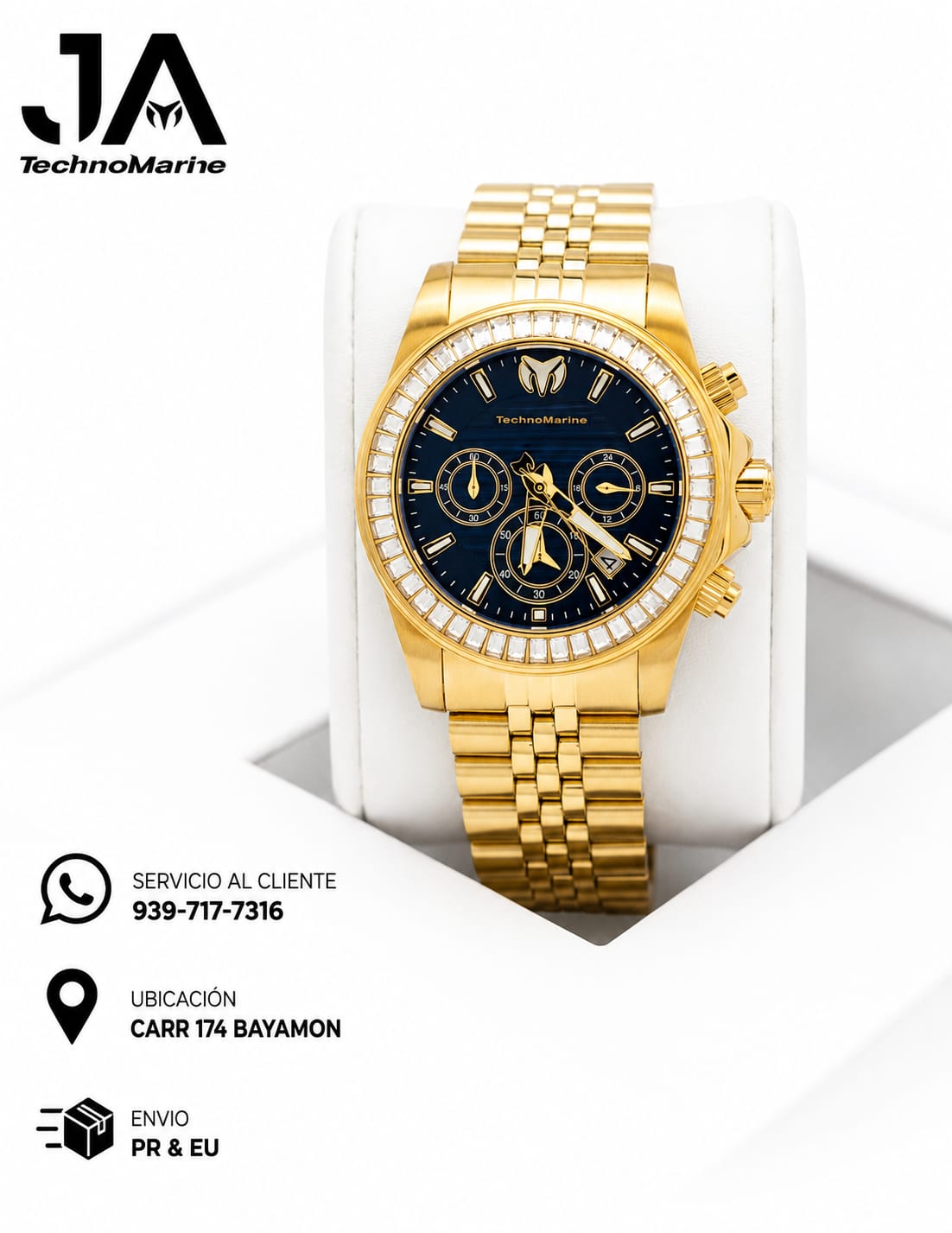 Technomarine Men Manta Ray Chronograph Quartz White Dial 42 mm Blue