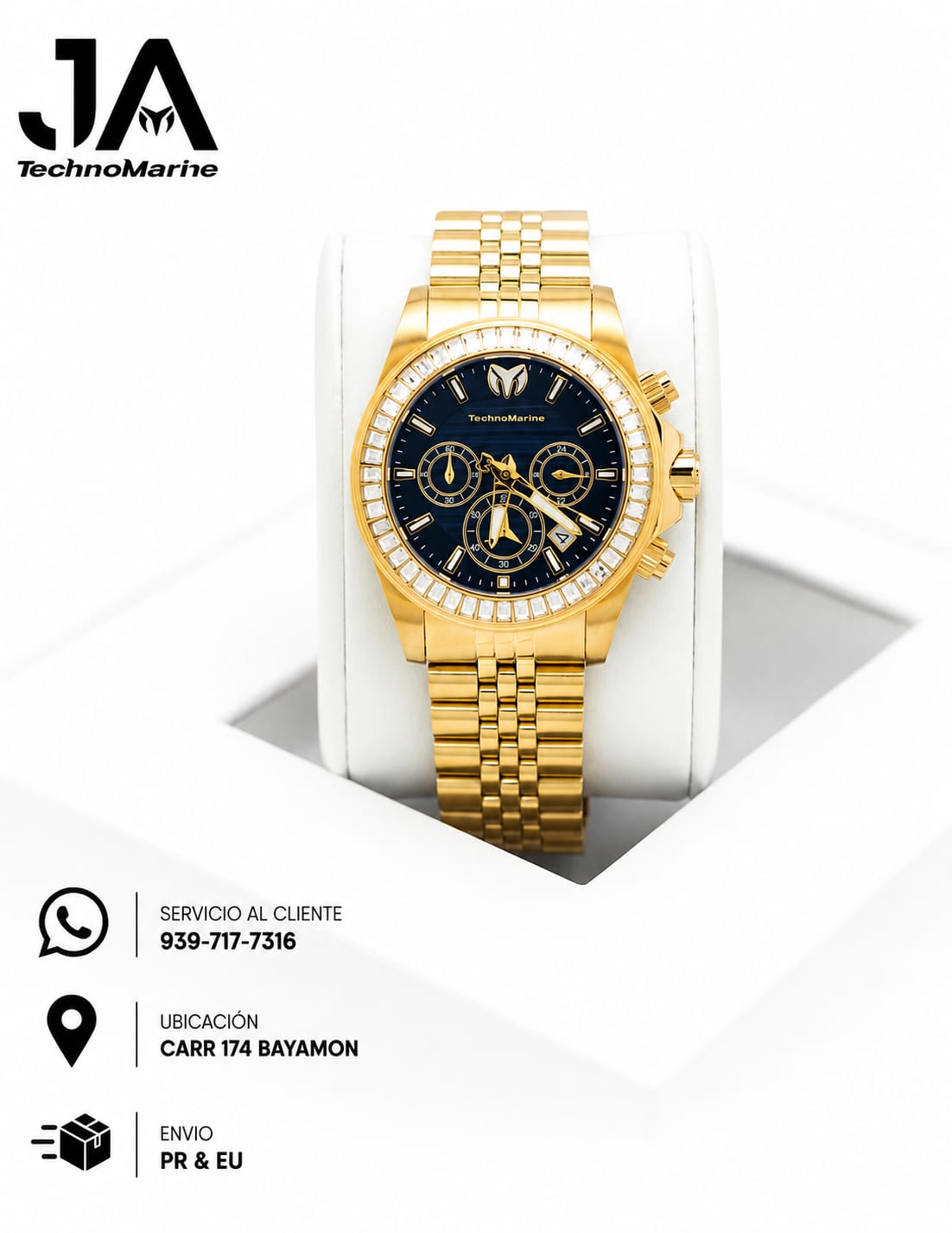 Technomarine Men Manta Ray Chronograph Quartz White Dial 42 mm Blue