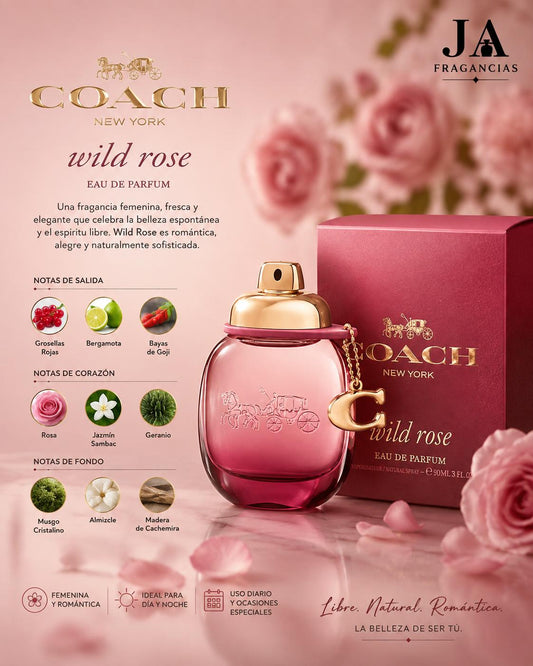 COACH WILD ROSE EAU DE PARFUM 3.0 oz 5% DE DESCUENTO ADICIONAL