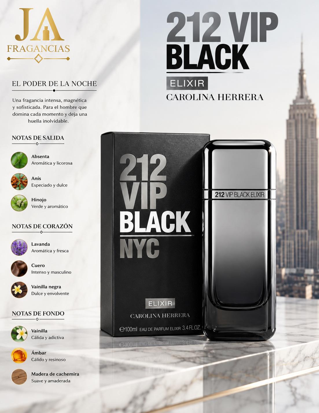 212 VIP Black NYC Elixir Eau de Parfum by Carolina Herrera 5% Descuento Adicional