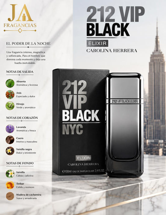 212 VIP Black NYC Elixir Eau de Parfum by Carolina Herrera 5% Descuento Adicional